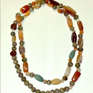 Real Stone Long Multicolor Necklace